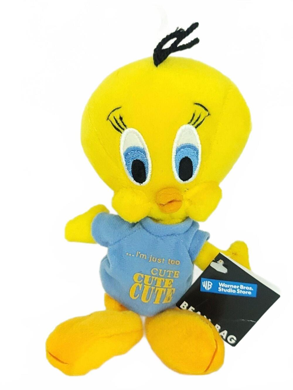 Vintage Tweety Bird I'm Just Too Cute Bean Bag Plush Warner Bros Looney Tunes 8"
